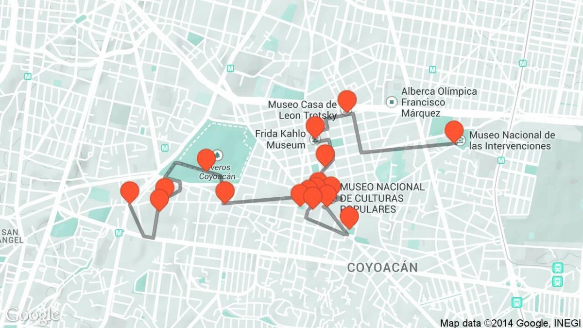 mapa Mexico City hoda obilazak