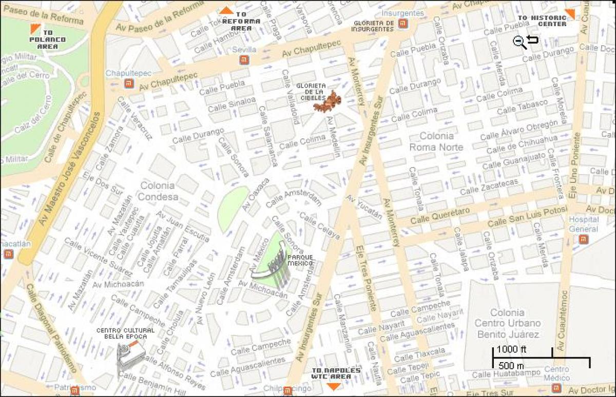 mapa condesa Mexico City