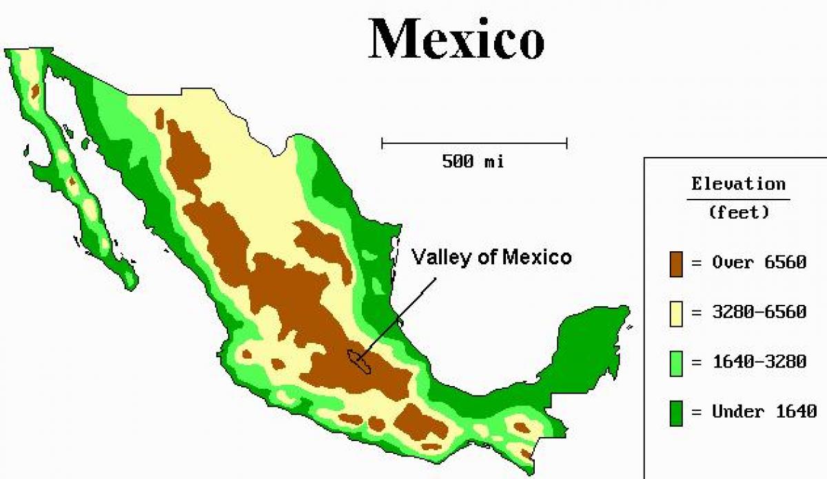 mapu doline Meksika