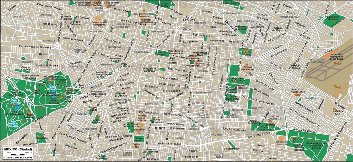 Mexico City ulična mapa
