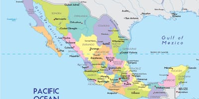Mapa Mexico City državnom