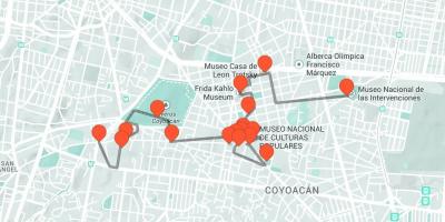 Mapa Mexico City hoda obilazak