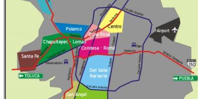 Susjedstvu mapu Mexico City
