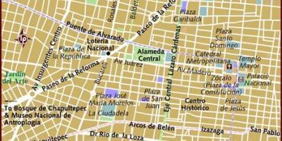 Centro historico Mexico City mapu